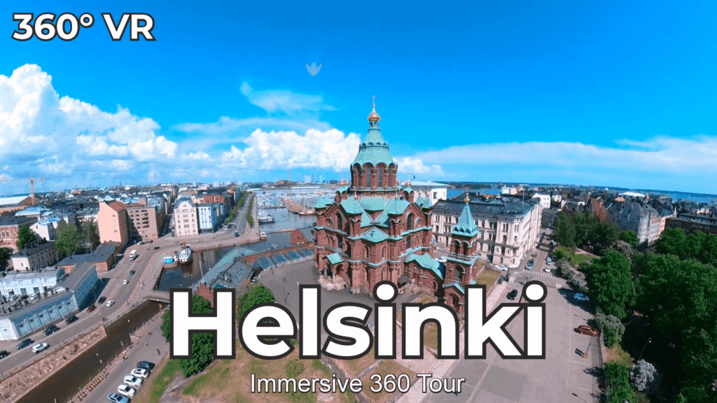 🇫🇮 Helsinki, Finland – Uspenski Cathedral 360° Drone Tour – Scenic Harbor View