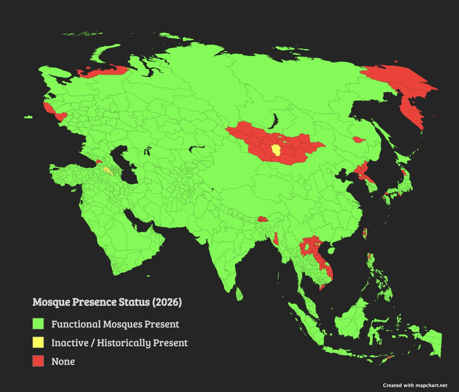 Mosque Presence in Asia