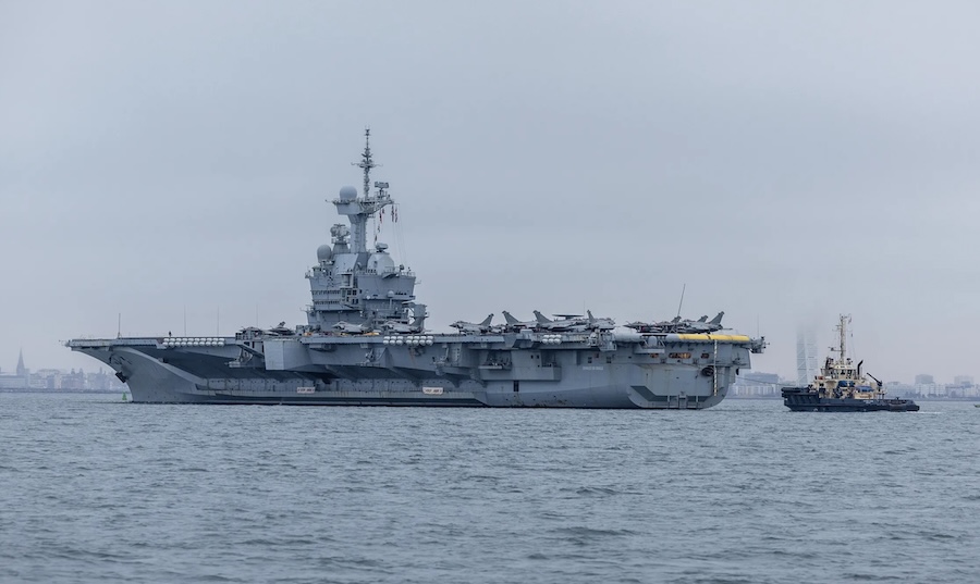 French aircraft carrier Charles de Gaulle arrives in Malmö during NATO exercises in Northern Europe