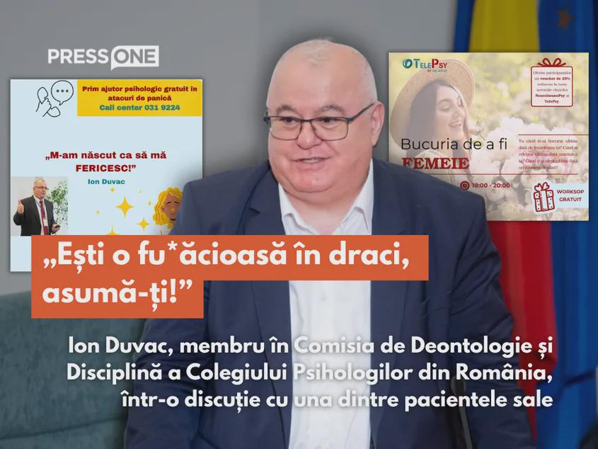 AUDIO. "Come on let's see what's up with your pussy." Shocking recording from the office of Ion Duvac, member of the commission in which abuse cases from the College of Psychologists are analyzed