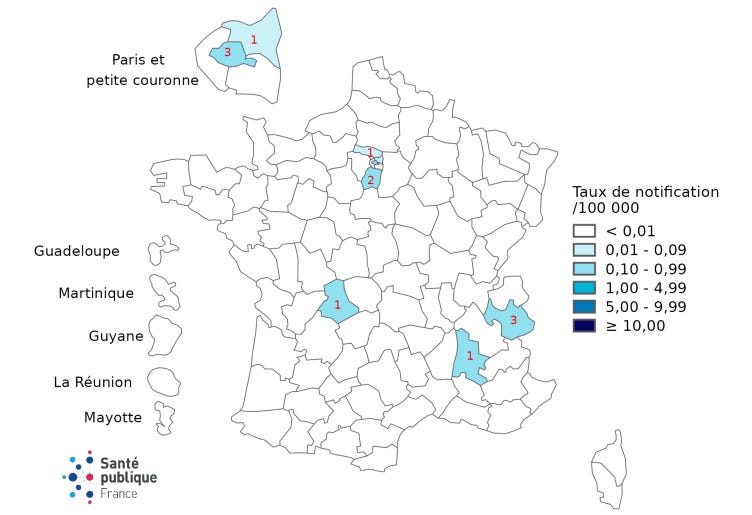 Measles in France: January 2026