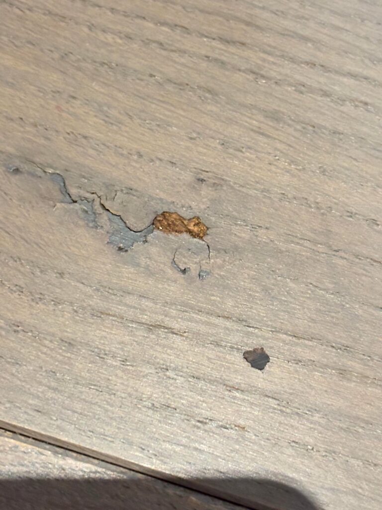 Hardwood floor fillings coming out