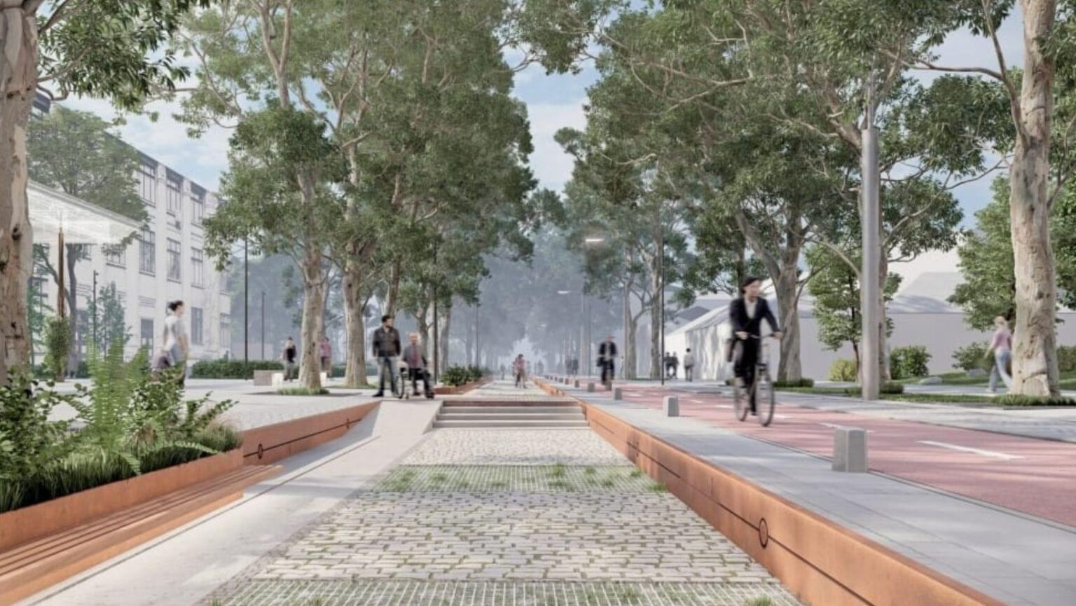 PHOTO/ Strada 31 August 1989 will have wide sidewalks, a track for cyclists and restored cobblestones - when it's ready