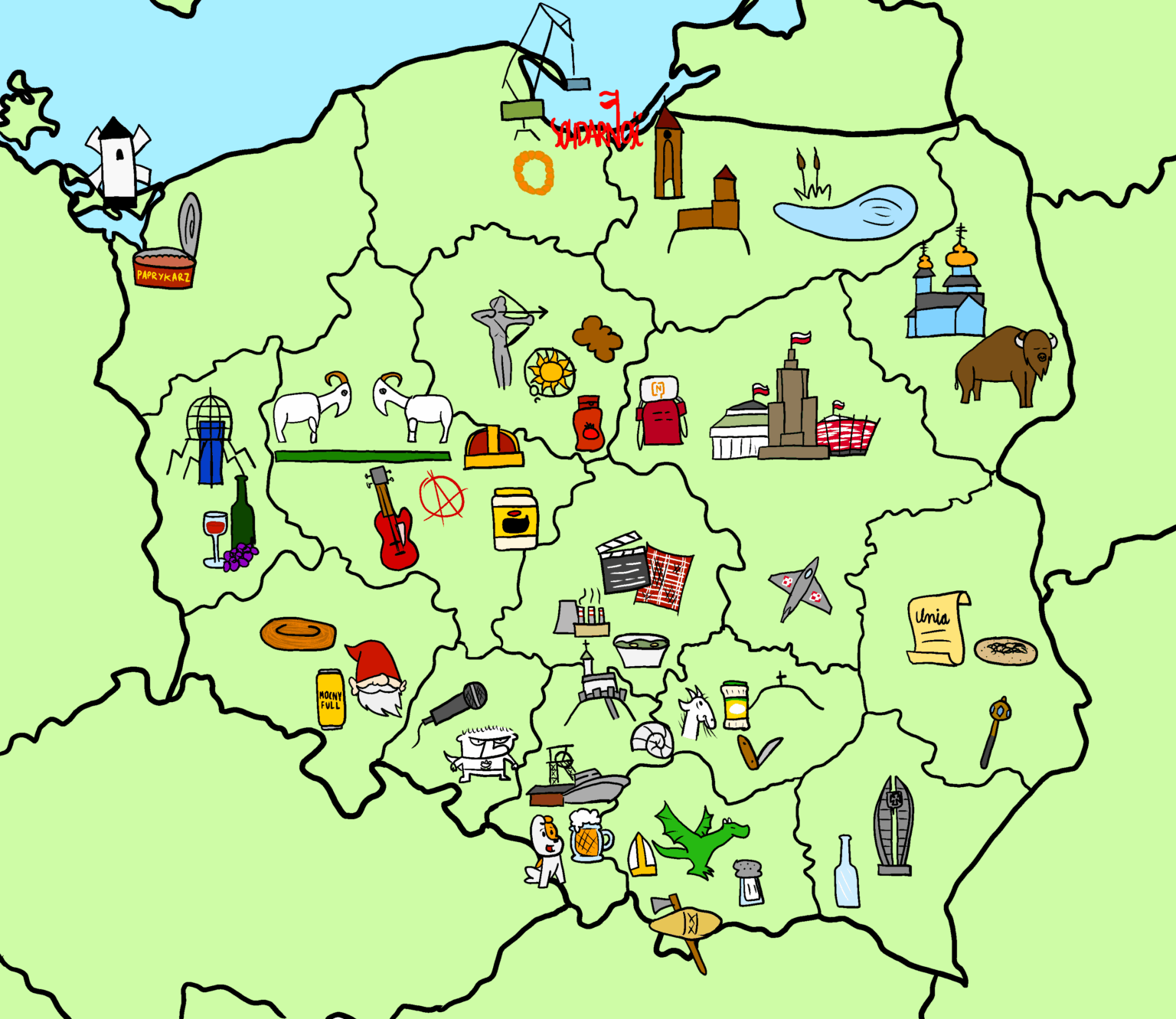 This is a cartoon map
