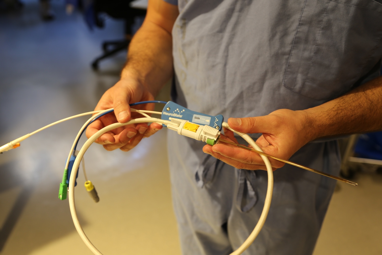 Doctor holding laser ablation technology