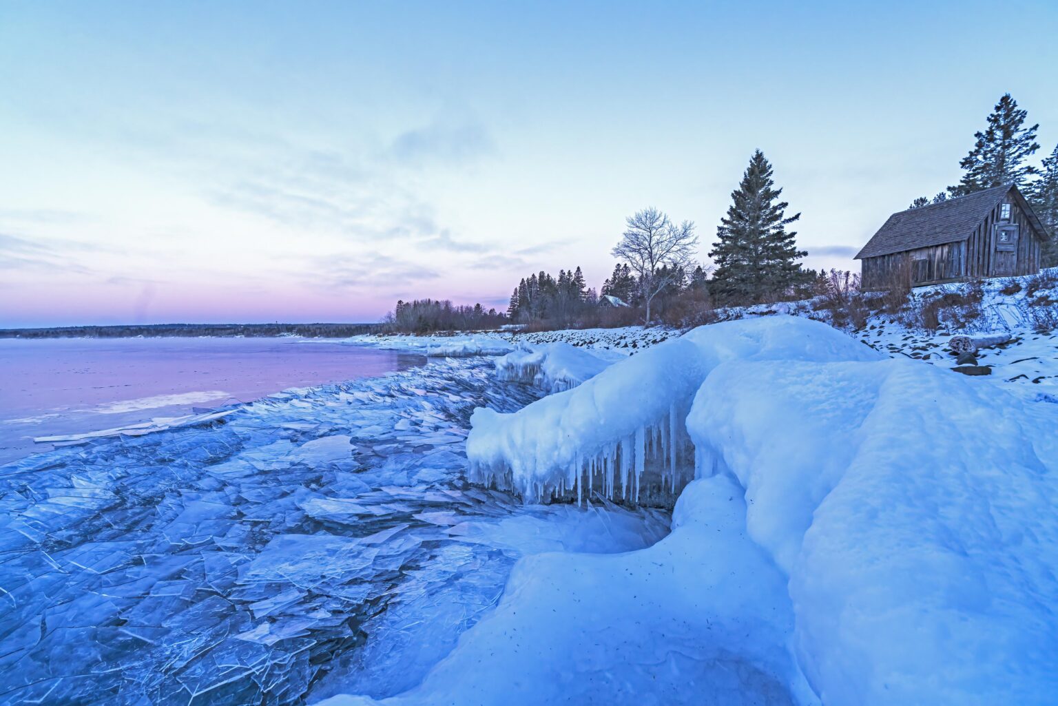 Icy shore of Lake Superior