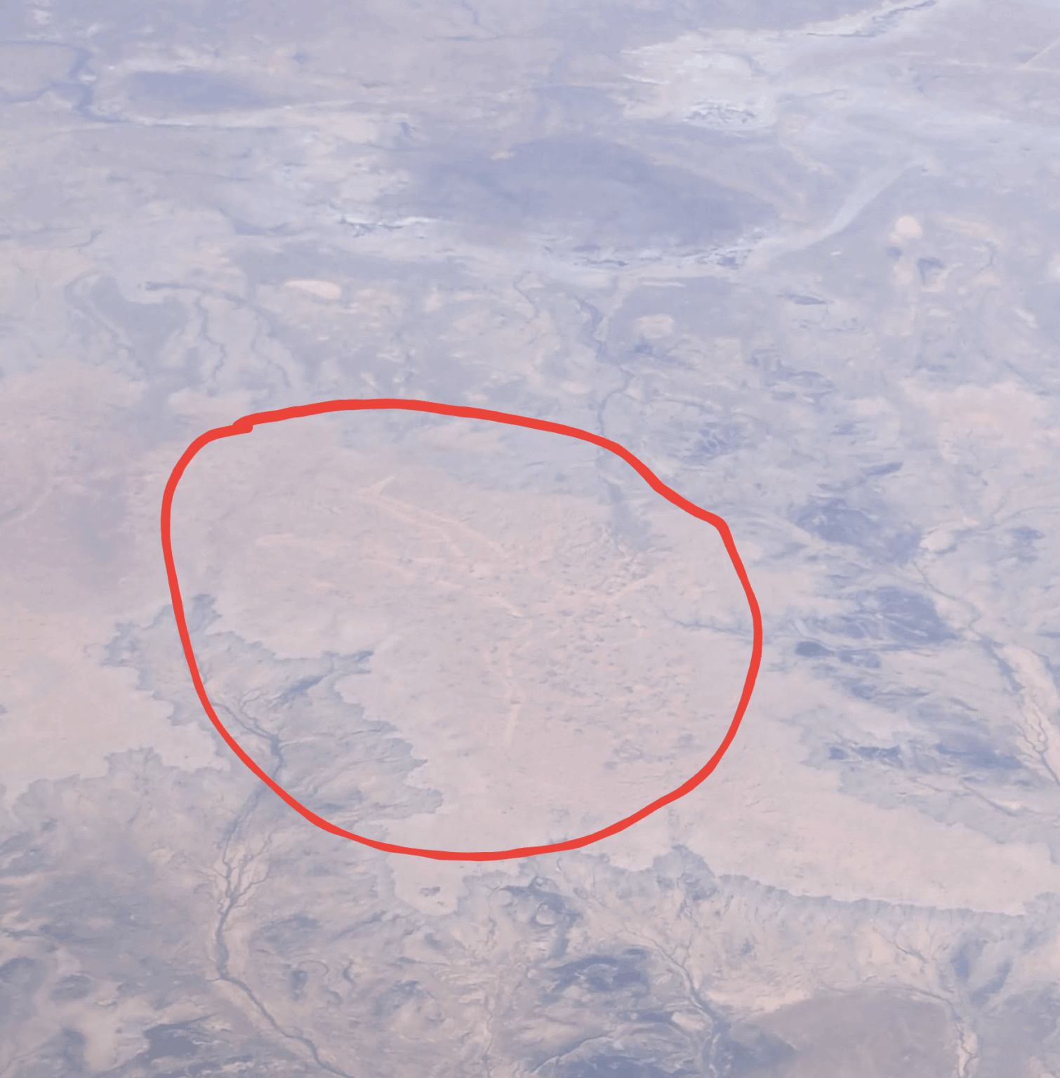 While on an international flight I spotted the Marree Man