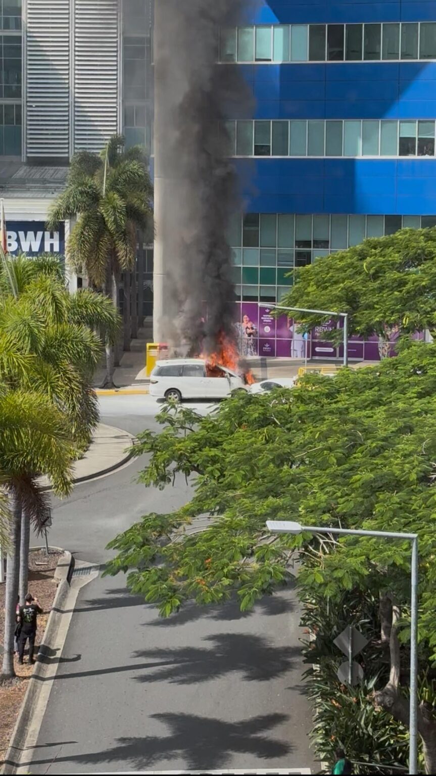 Car caught fire outside RBWH
