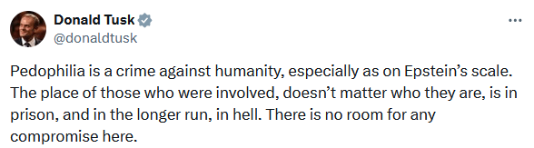 Pedophilia is a crime against humanity - Prime Minister of Poland