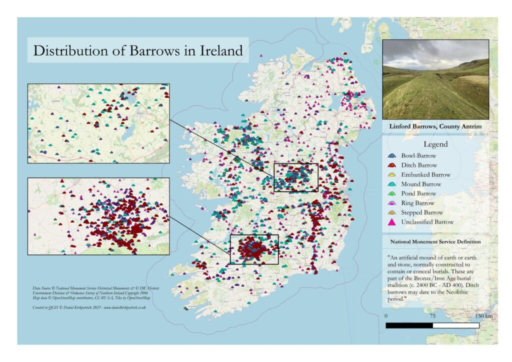 [OC] Barrow Locations in Ireland