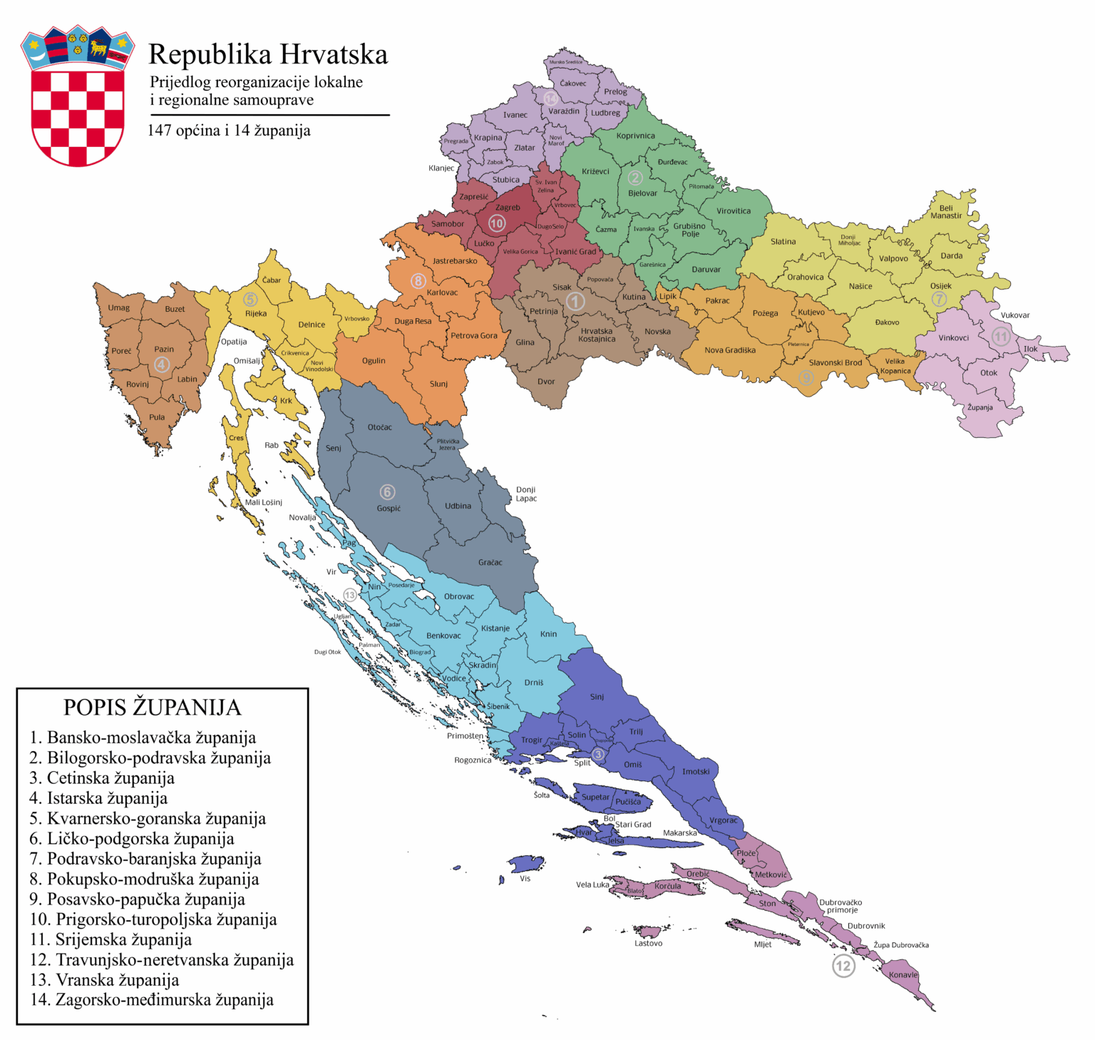 My proposal for the territorial reorganization of the Republic of Croatia