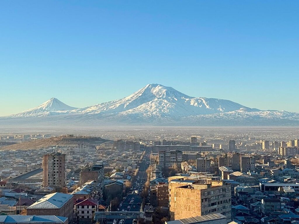 Sky so crystal clear! Mount Ararat this morning.