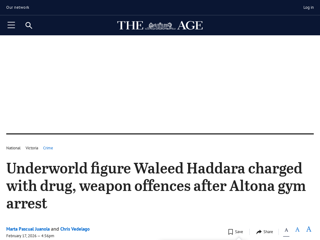 Underworld figure Waleed Haddara charged with drug, weapon offences after Altona gym arrest