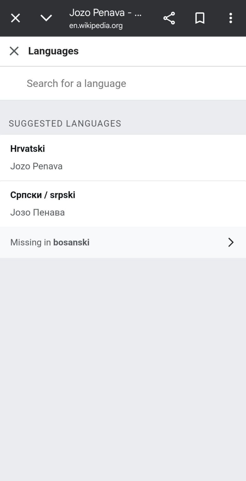 Sad to see that the Bosnian language is missing from the Wiki for one of the people who contributed the most to Sevdalinka
