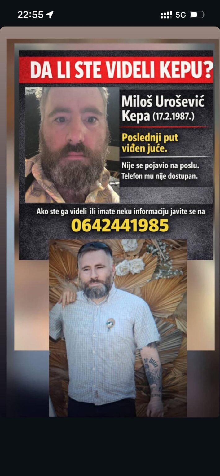 Missing guy in Belgrade