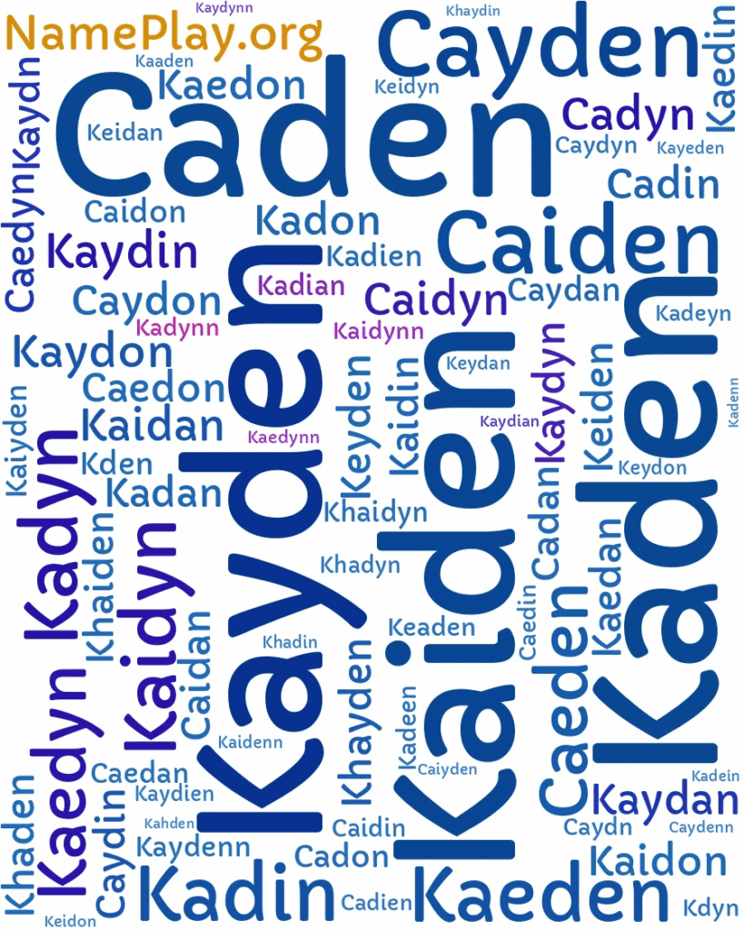 [OC] 94 spellings of Caden (Kayden?) from US baby name data