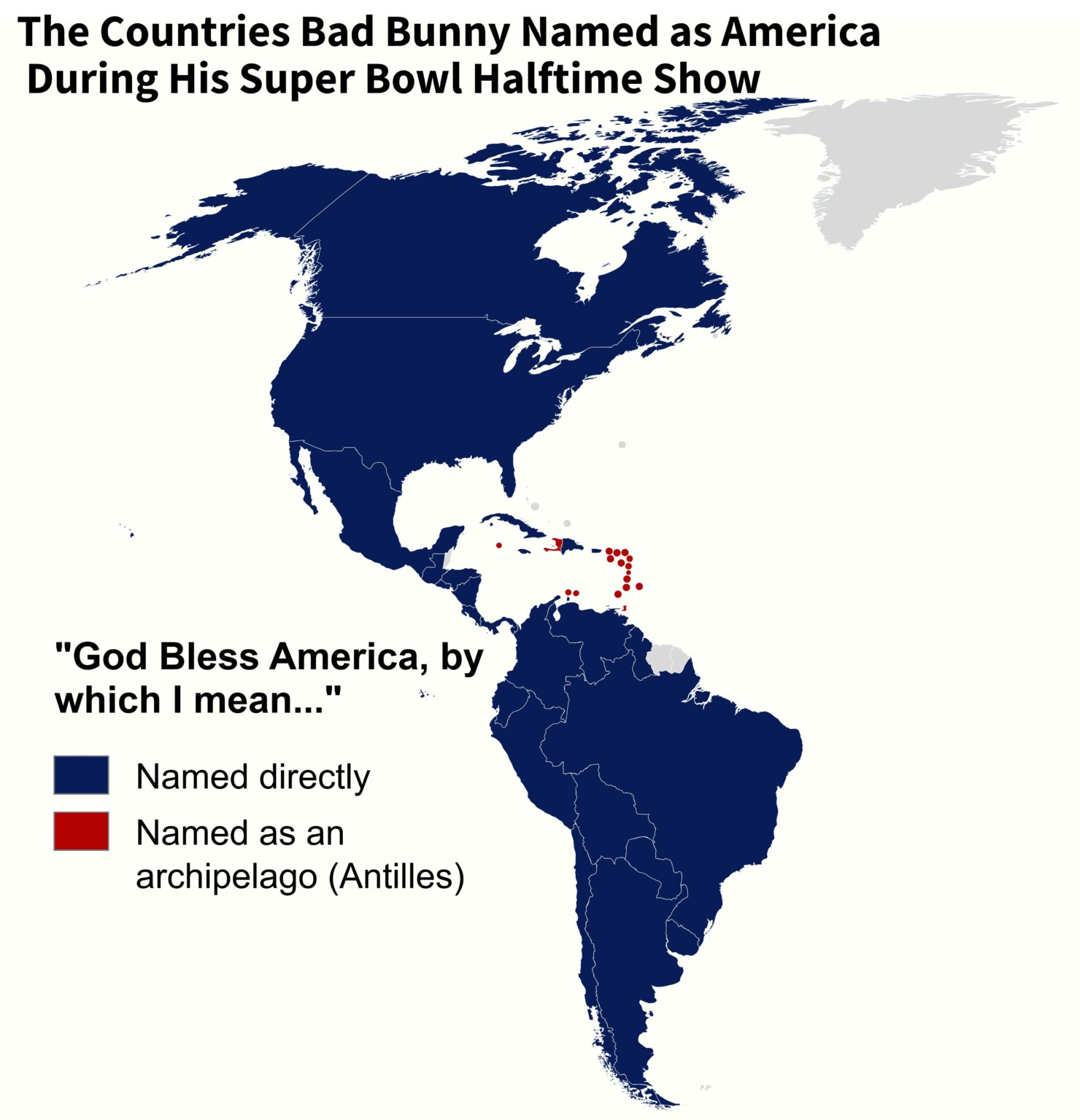 The Countries Bad Bunny Named During His Super Bowl Halftime Show