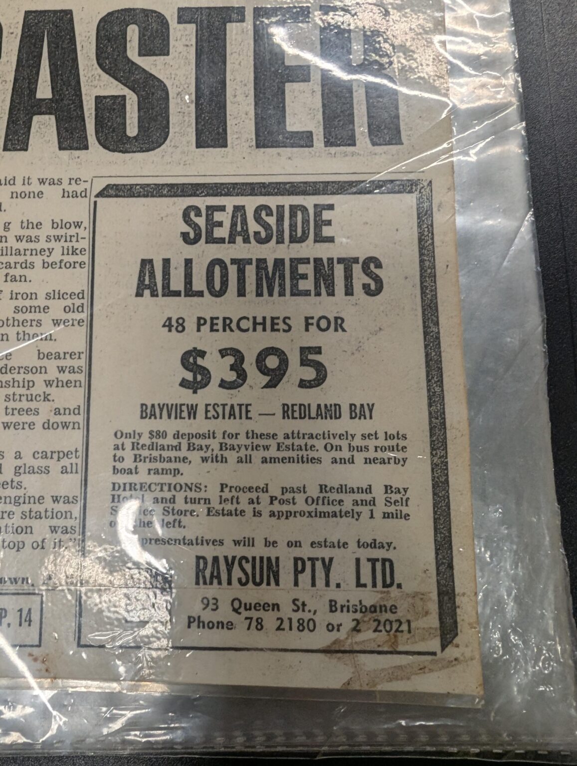 This old ad from when the Federal minimum wage was $51/wk