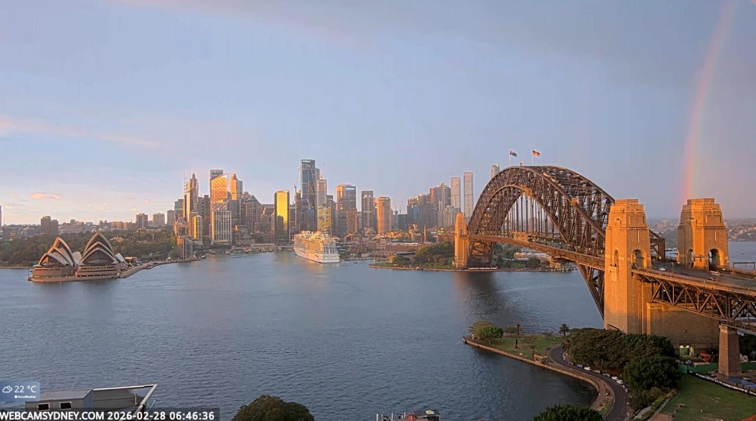My brother who lives overseas caught this rainbow on his webcam yesterday