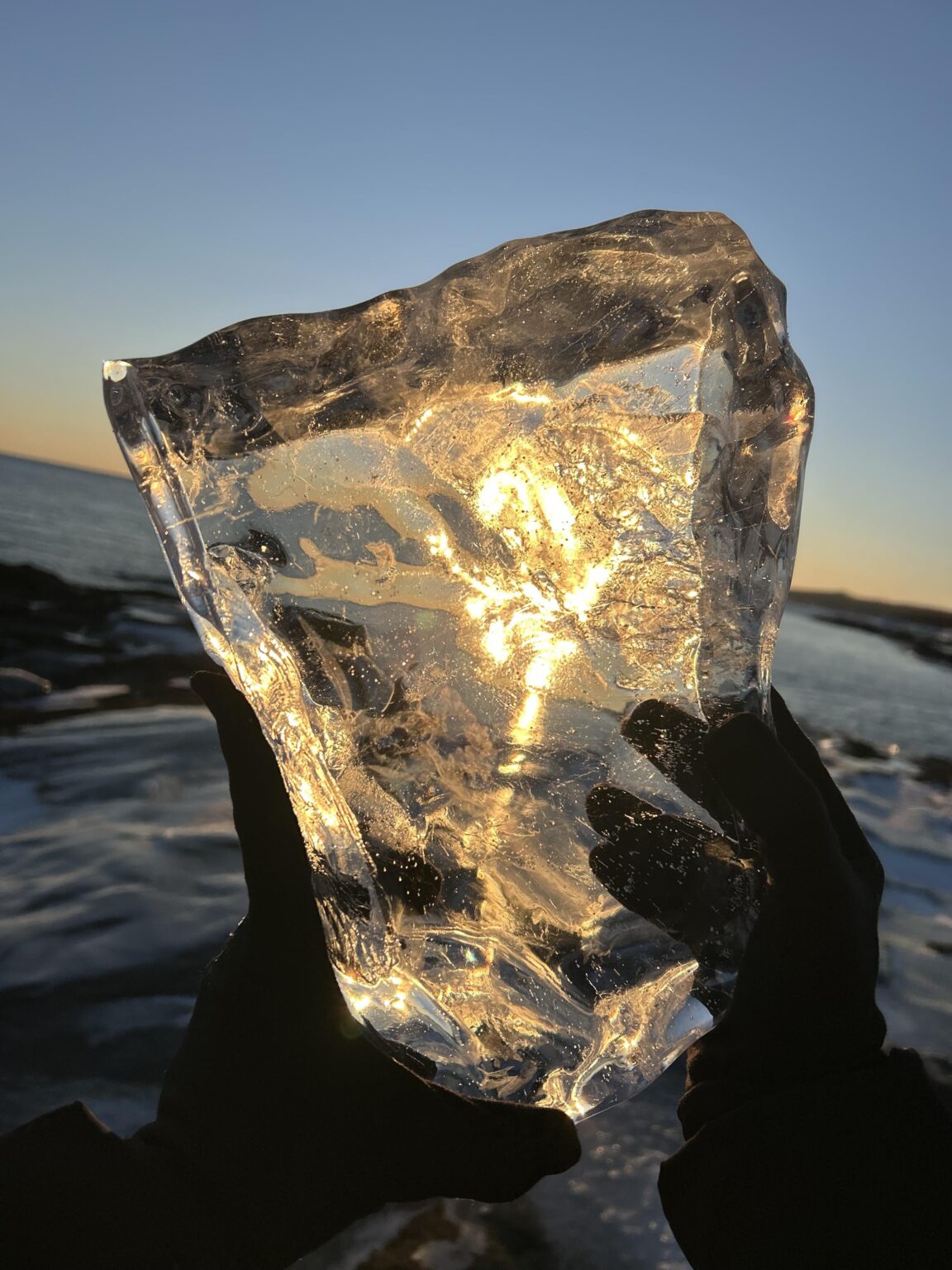 Chunk of ice on the shore of Lake Superior