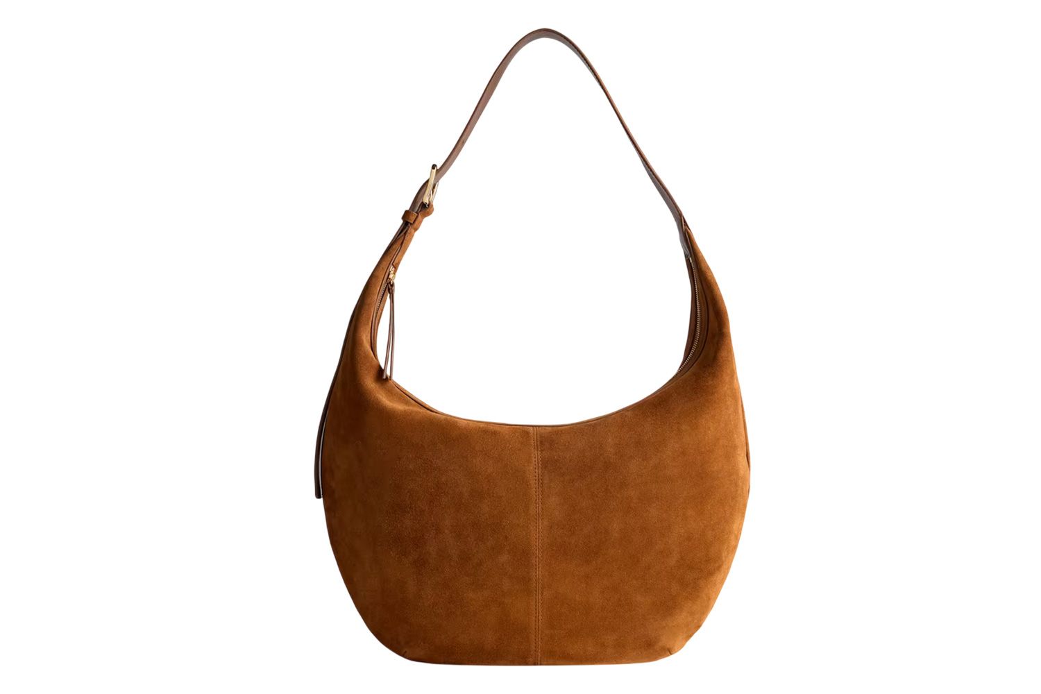 Quince Italian Suede Crescent Shoulder Bag