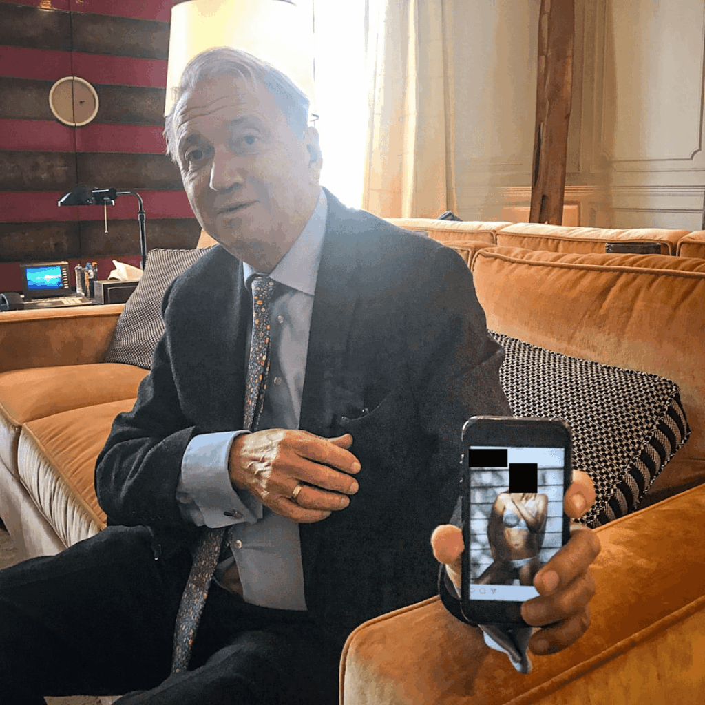 Terje Rød-Larsen, Norway's top diplomat who described Epstein as "his best friend", during one of Jeffrey Epstein's last dinners before his arrest in 2019