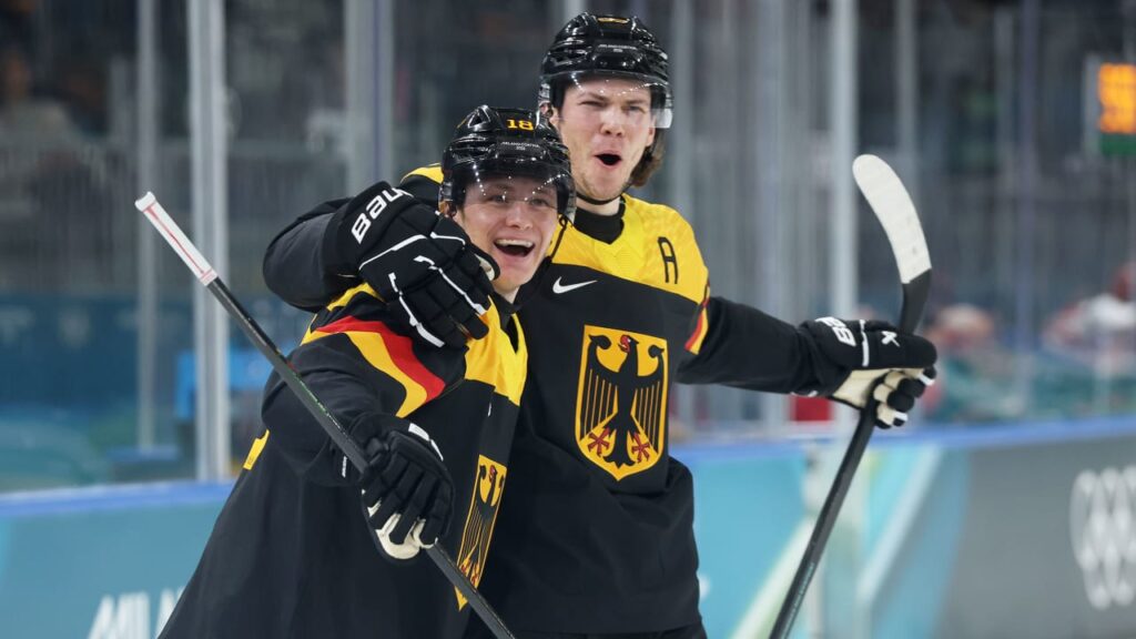 Stutzle scores twice, Germany handles Denmark in Olympic opener