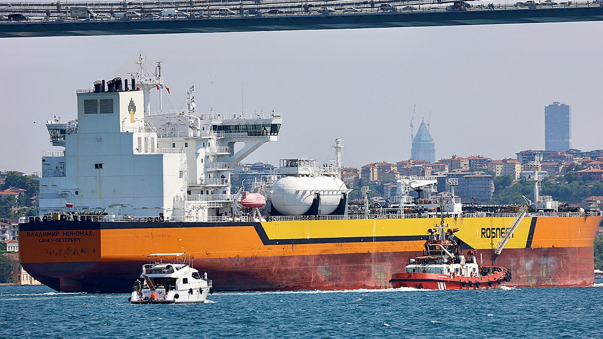 Russian-flagged crude oil tanker