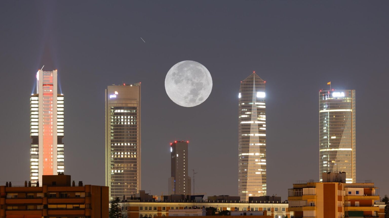 Four Towers and the moon
