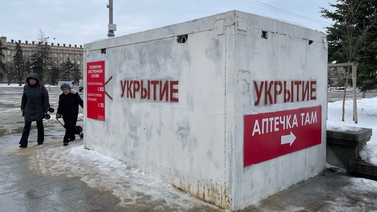 A bomb shelter in Belgorod, Russia 