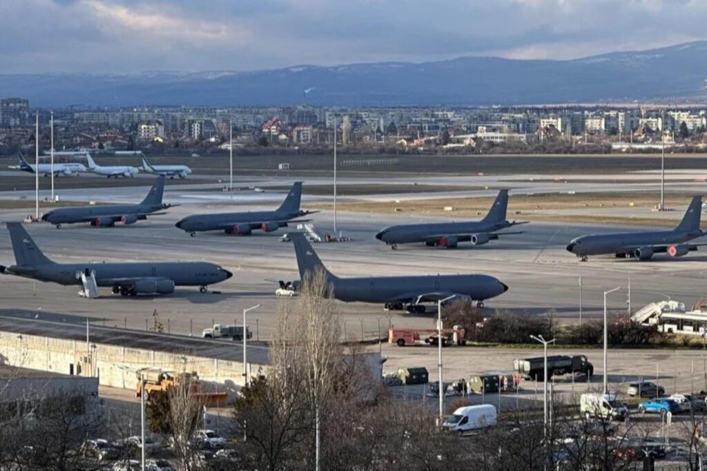 U.S. Military Aircraft stationed in Sofia International Airport in Bulgaria, accessed on Feb. 20, 2025. (Photo via X)