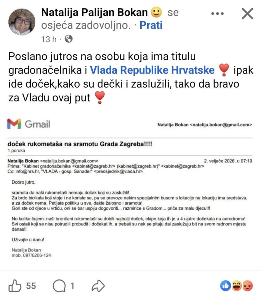 She still thinks that Sanader is the Prime Minister...