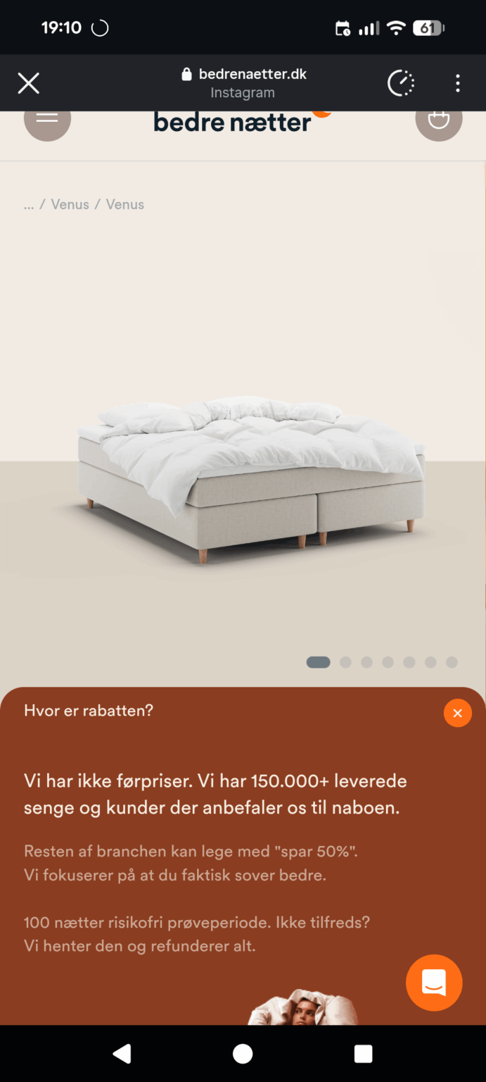 Better Nights: "We don't have advance prices [..] The rest of the industry can play with 'save 50%'"