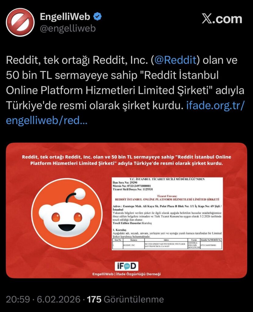 Reddit Established a Company in Türkiye