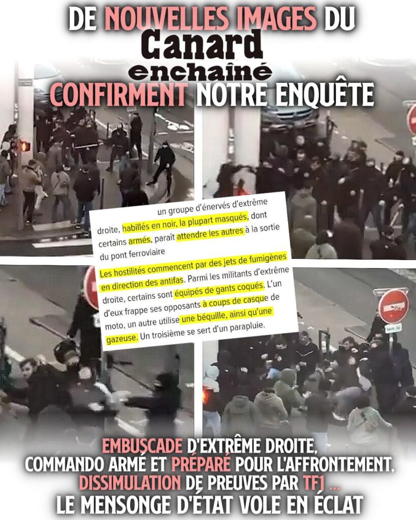 Le Canard Enchaîné confirms our investigation with another video: the fascists did organize an armed ambush on 02/12