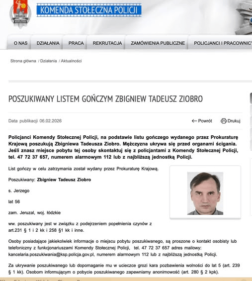 Wanted on an arrest warrant