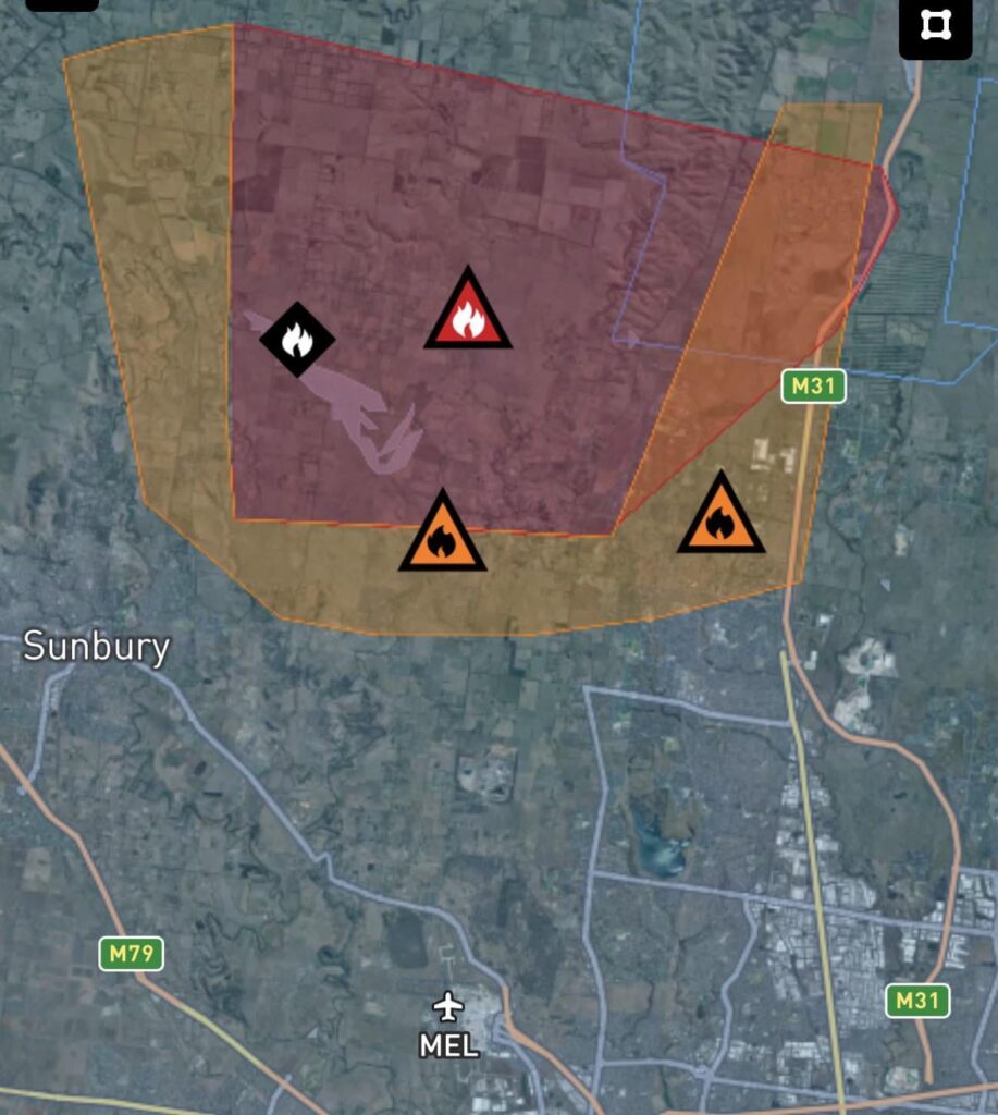 Fire north of the city