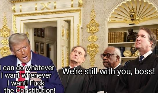 Three Supreme Court Justices turn down a chance to stop kissing Trump's ass.