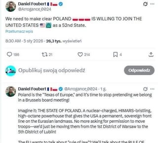 Far-right Frenchman living in Poland supports annexation of our country by the USA
