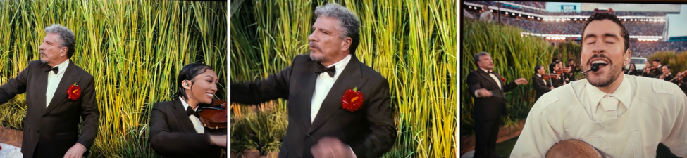 Sarasota Orchestra music director Giancarlo Guerrero performs with Bad Bunny at the Super Bowl LX halftime show.