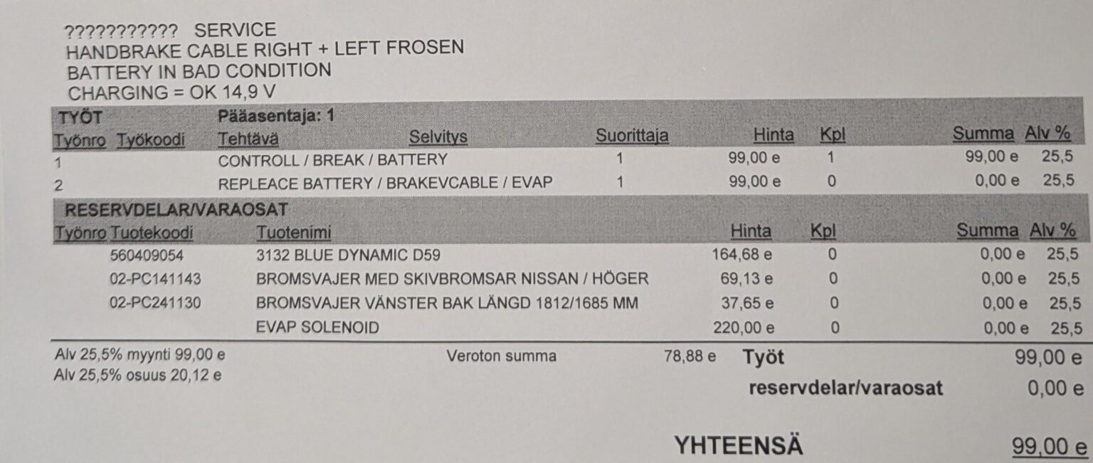 Advice needed for Auto Repair Invoice Advice needed for Auto Repair Invoice