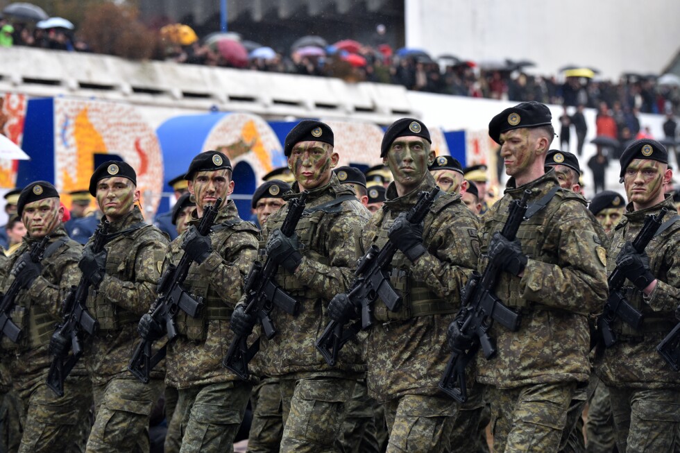 Thousands march against war crimes trials as Kosovo marks Serbia split anniversary