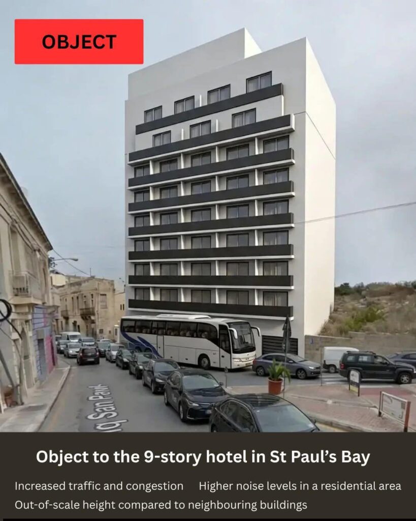 Help us object this proposed 9-story hotel in St Paul's Bay's main street