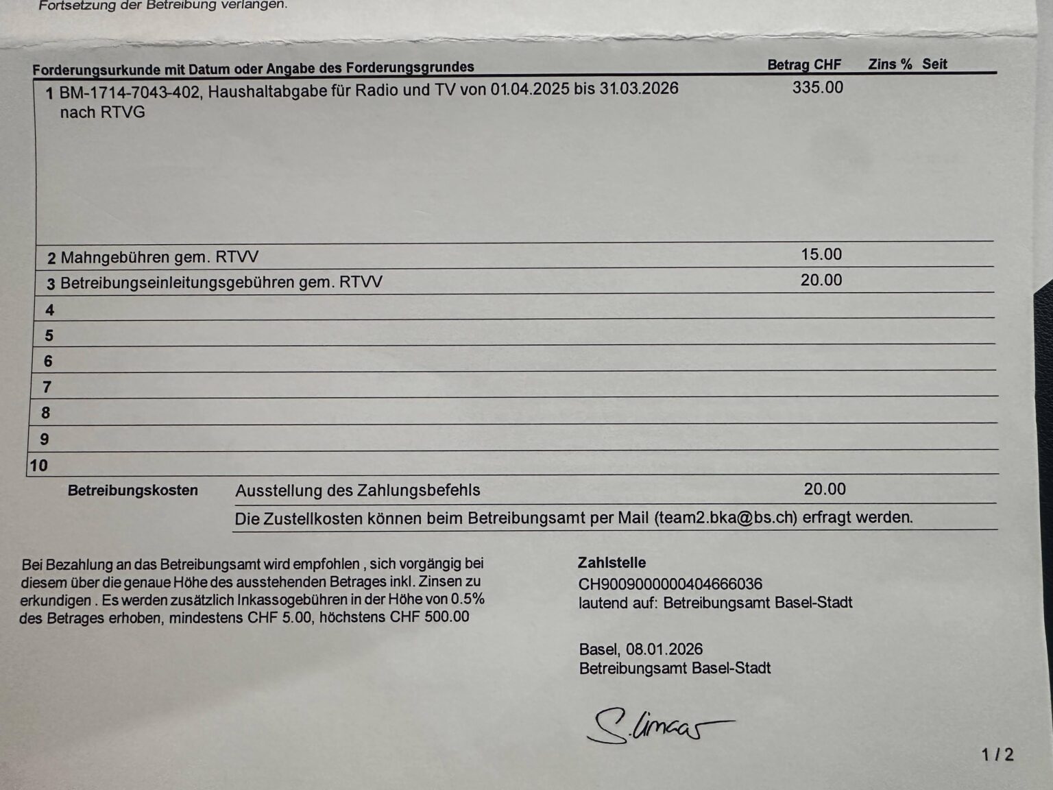 Debt collection office and next steps..