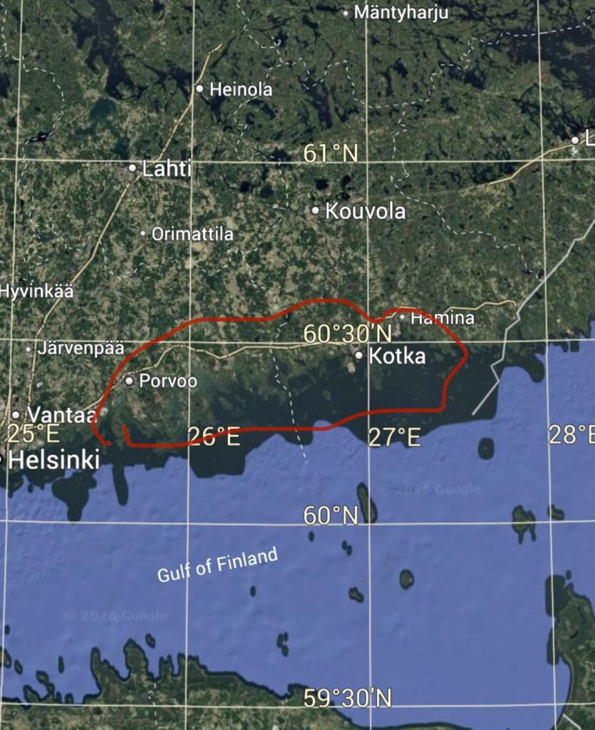 How was living in the eastern southern coast of Finland east of Helsinki and bordering Russia