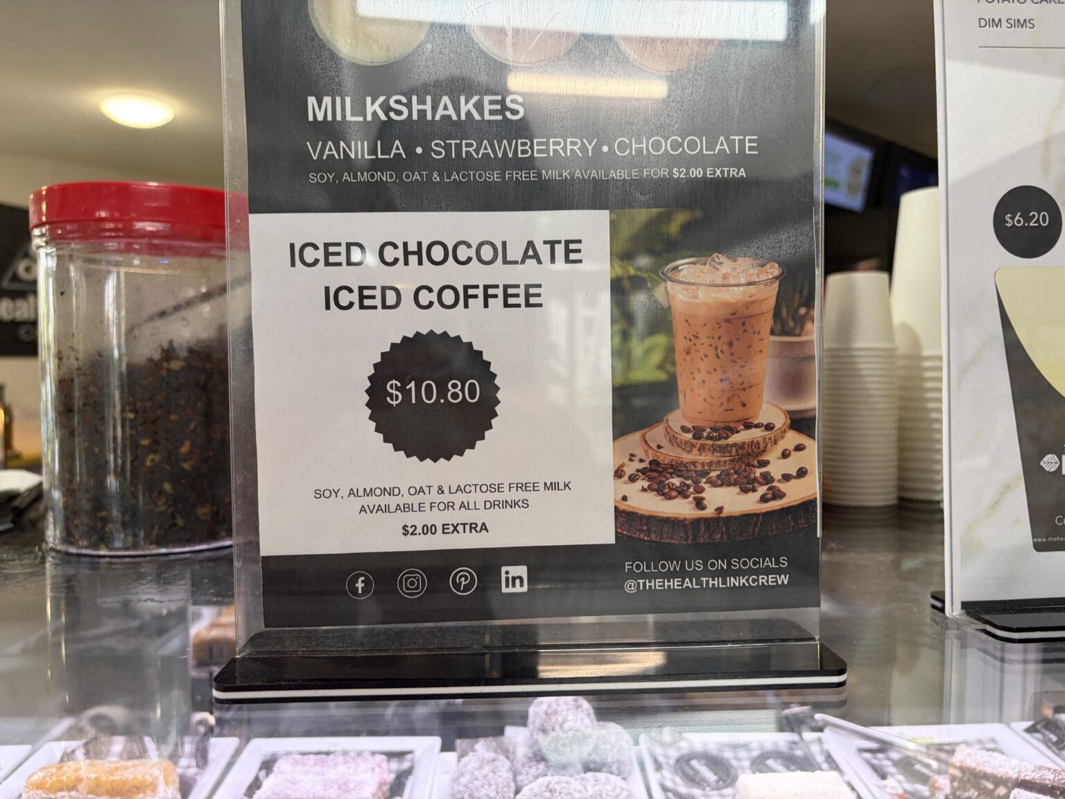 $10.80 for an ice coffee is ridiculous