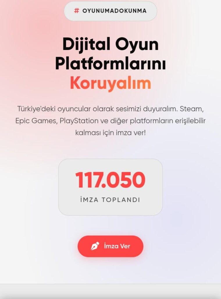 Steam, Epic games etc. At risk of access in Türkiye