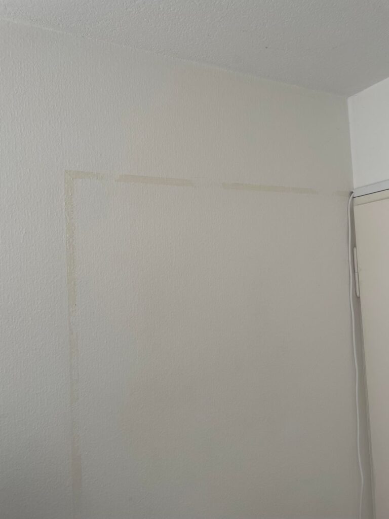 Glue residue on walls and apartment handover