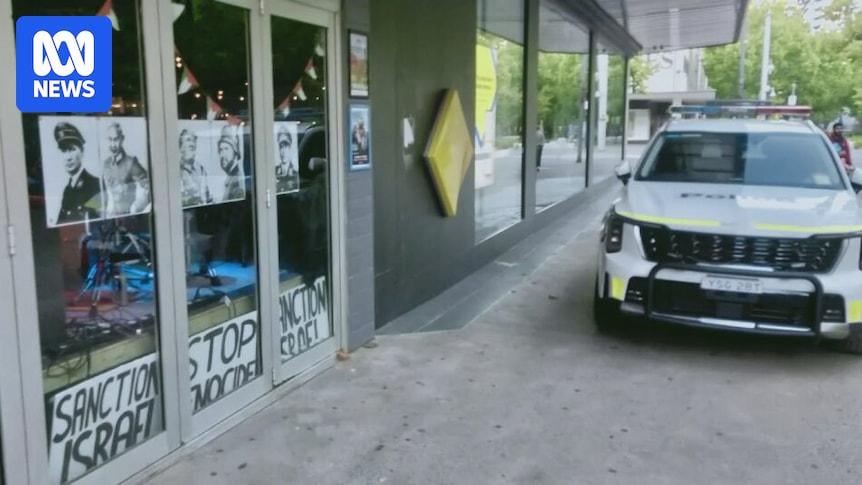 Canberra bar declared a crime scene as police seize 'clearly satirical' posters under new Commonwealth hate laws