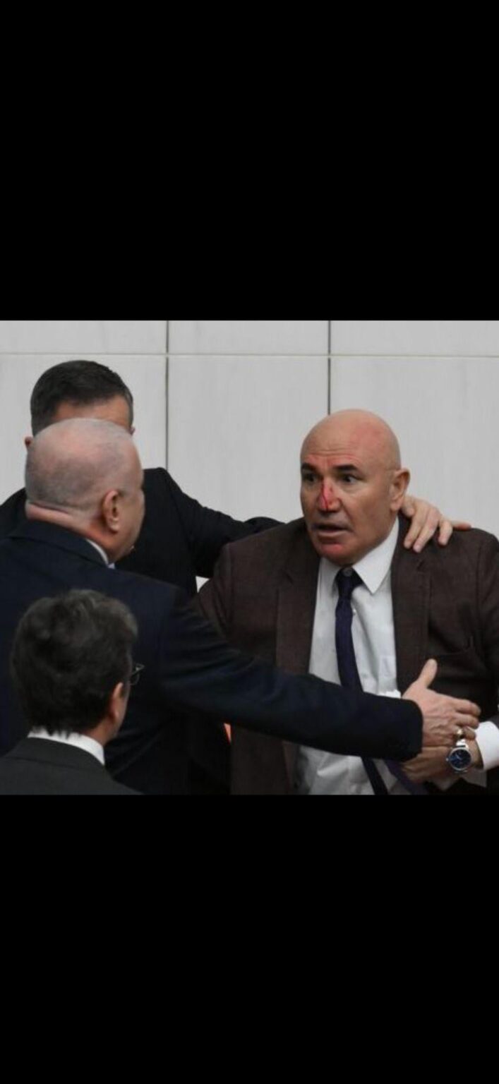 Birgün: "A fight broke out after the protest of the CHP at the General Assembly of the Parliament, where Akın Gürlek, appointed by Erdoğan to the Ministry of Justice, and Mustafa Çiftçi, appointed to the Ministry of Internal Affairs, will be sworn in."